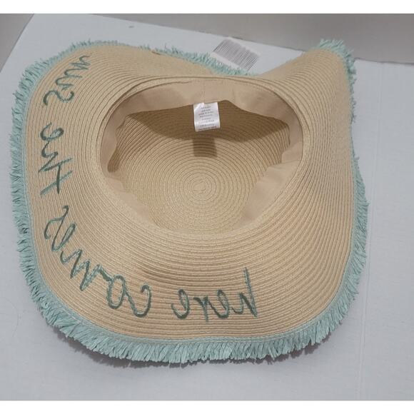 Bon Voyage, Here Comes The Sun Straw Floppy Hat Women's - Picture 2 of 4